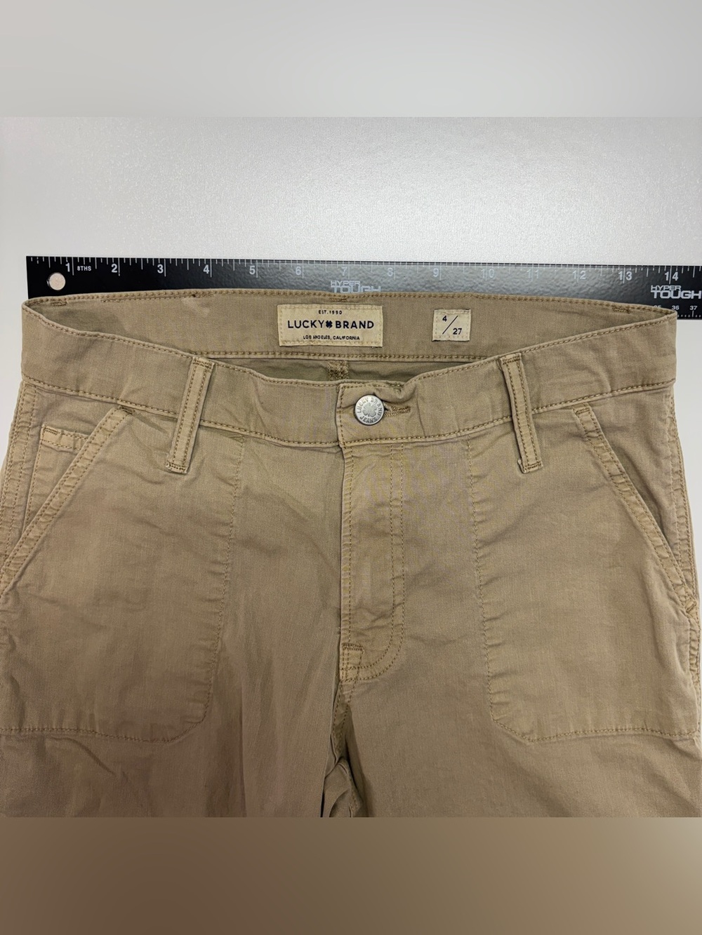 Lucky Brand The Cargo Khaki Utility Pants 4 Safari Casual Chic - Picture 8 of 13
